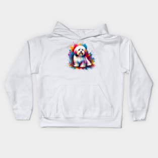 Coton de Tulear in Vivid Splash Color Art Kids Hoodie